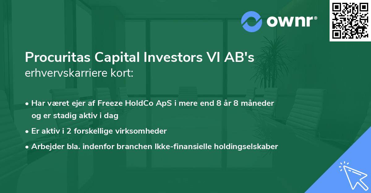 Procuritas Capital Investors VI AB's erhvervskarriere kort