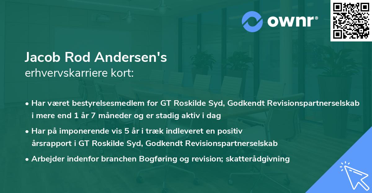 Jacob Rod Andersen's erhvervskarriere kort