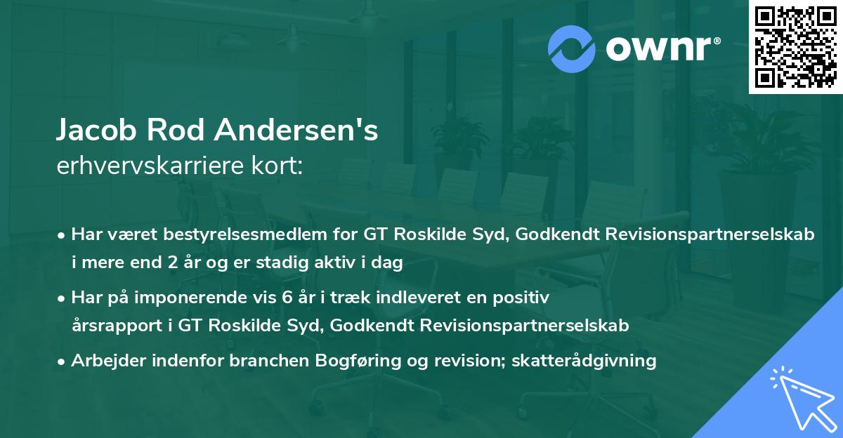 Jacob Rod Andersen's erhvervskarriere kort
