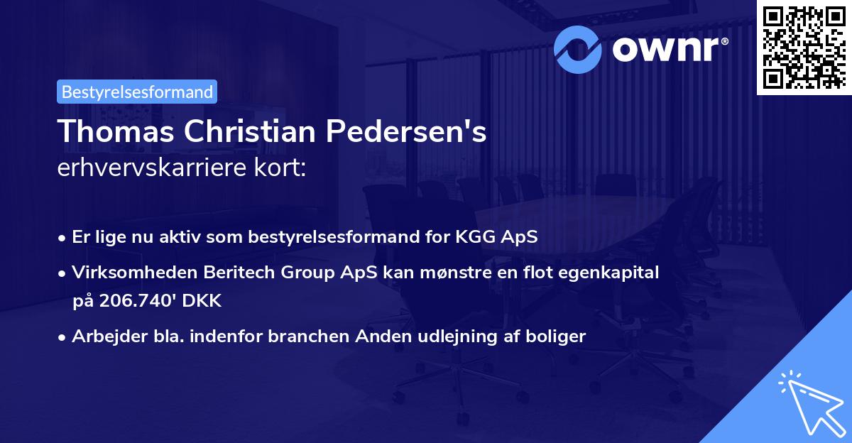 Thomas Christian Pedersen's erhvervskarriere kort