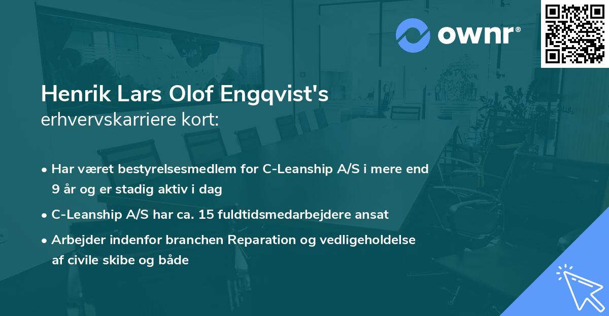 Henrik Lars Olof Engqvist's erhvervskarriere kort