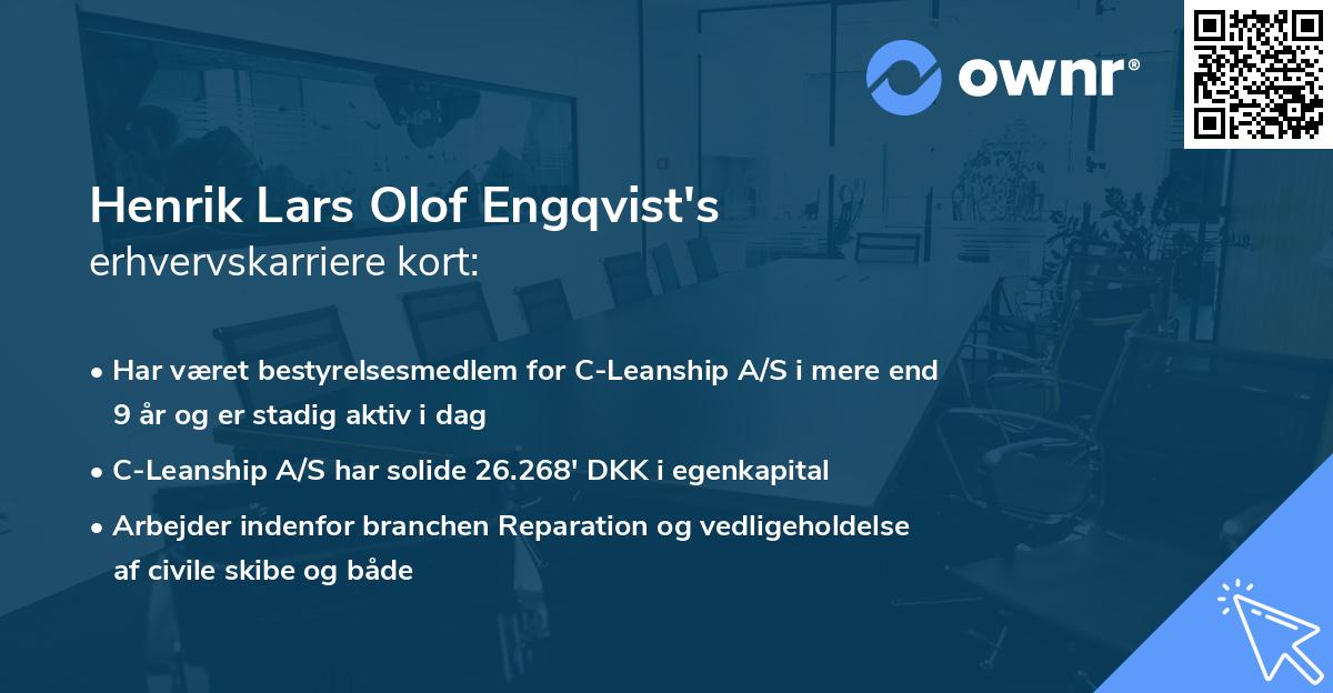 Henrik Lars Olof Engqvist's erhvervskarriere kort
