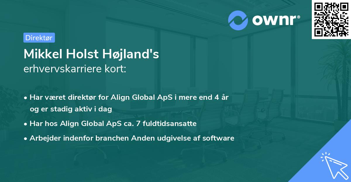 Mikkel Holst Højland's erhvervskarriere kort