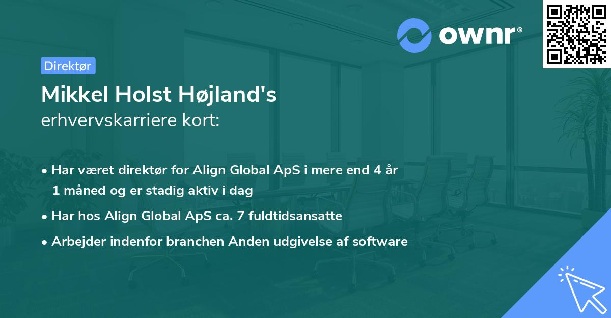 Mikkel Holst Højland's erhvervskarriere kort