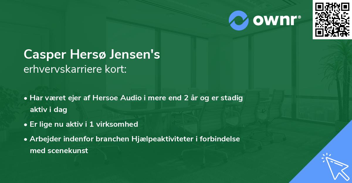 Casper Hersø Jensen's erhvervskarriere kort