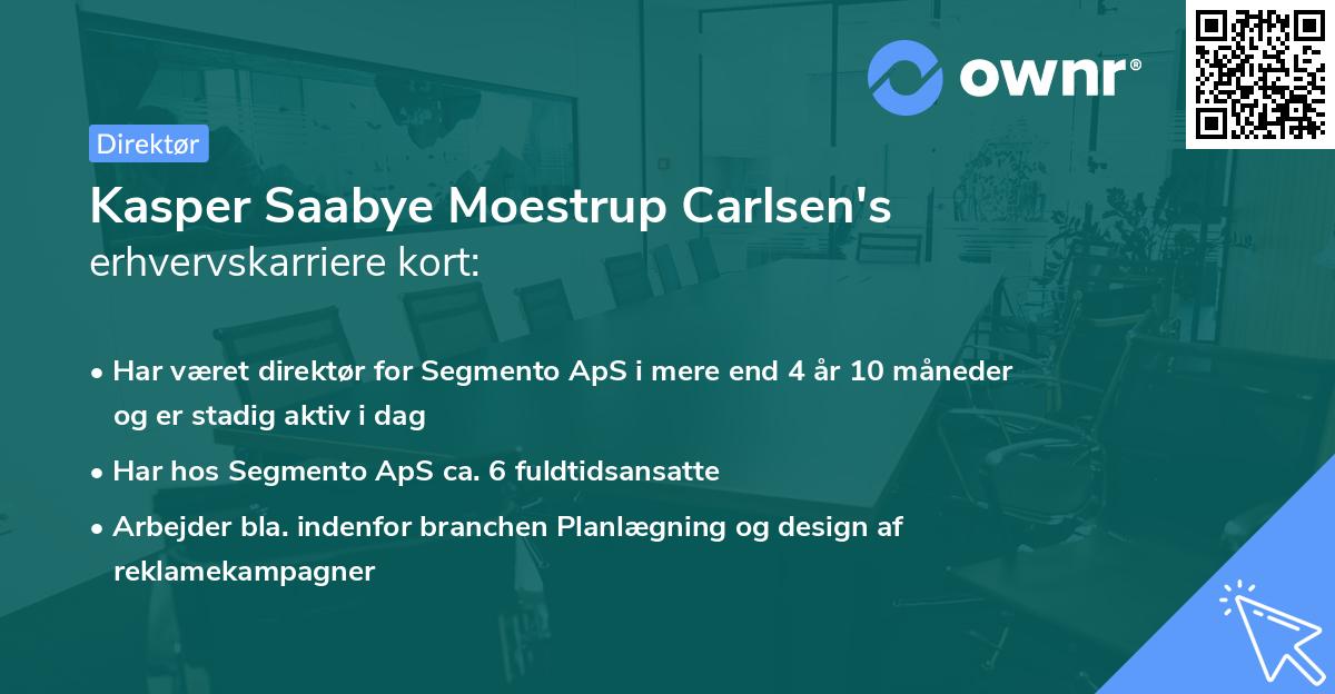 Kasper Saabye Moestrup Carlsen's erhvervskarriere kort
