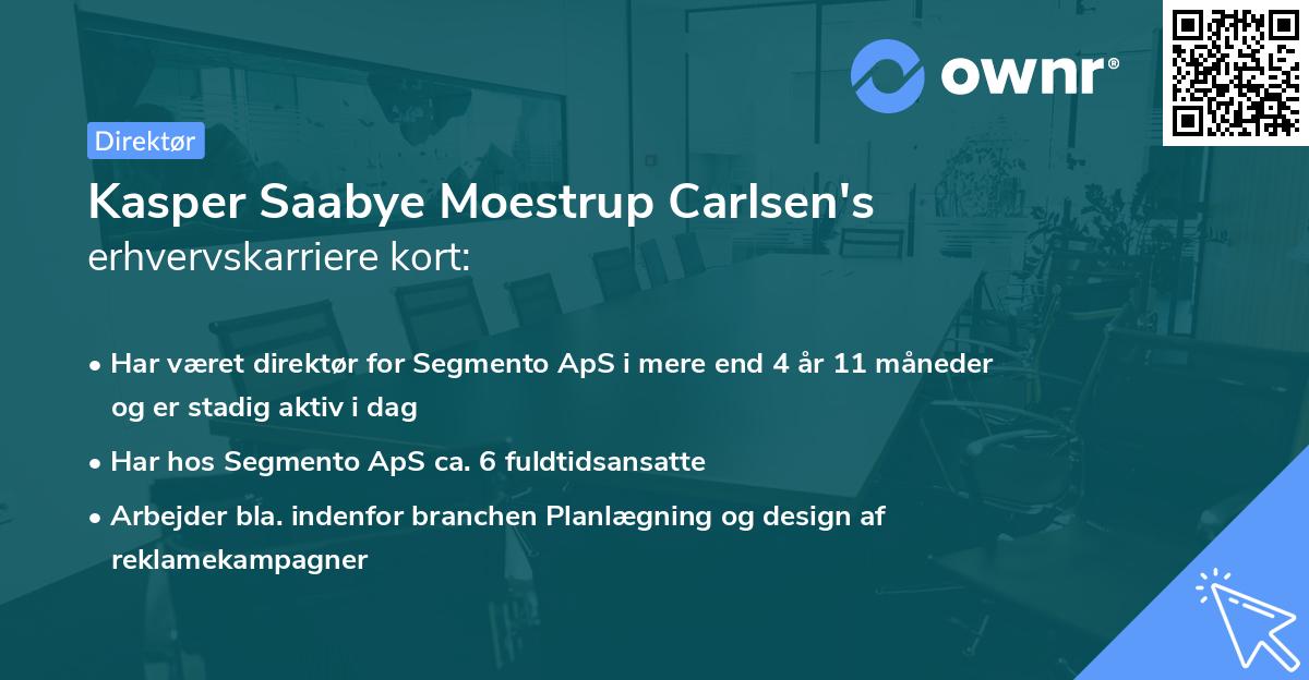 Kasper Saabye Moestrup Carlsen's erhvervskarriere kort