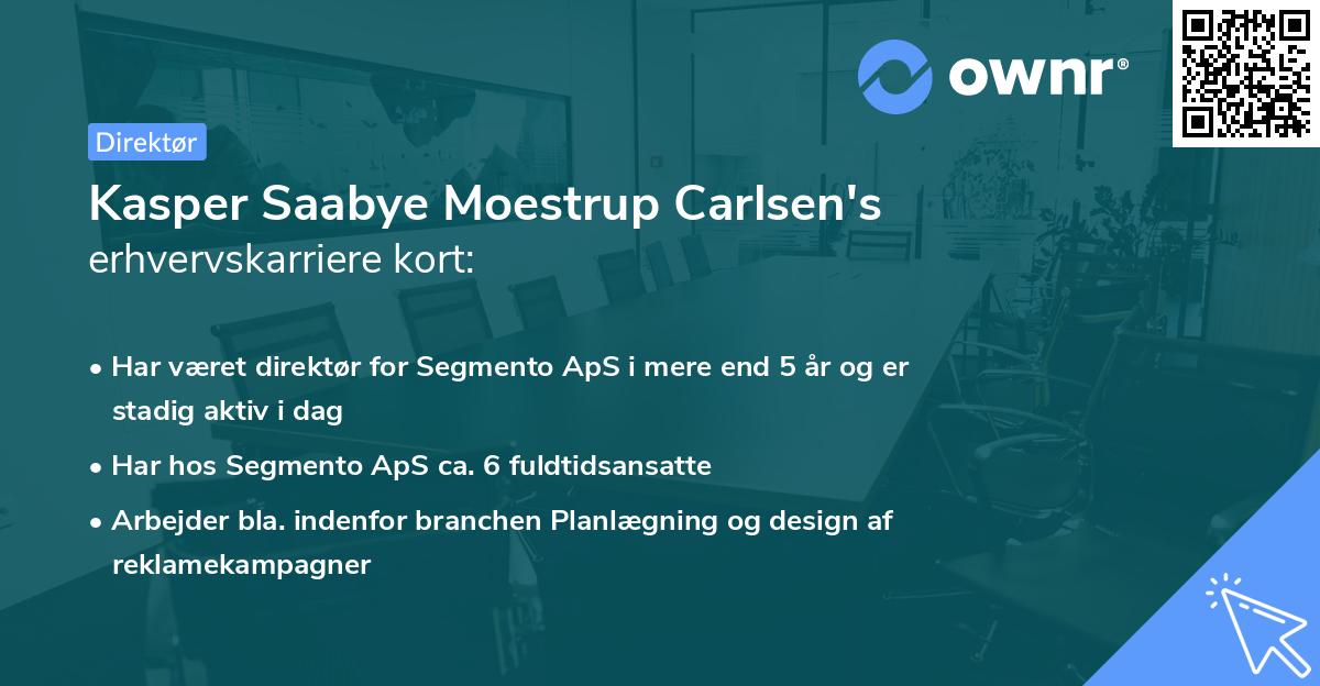 Kasper Saabye Moestrup Carlsen's erhvervskarriere kort
