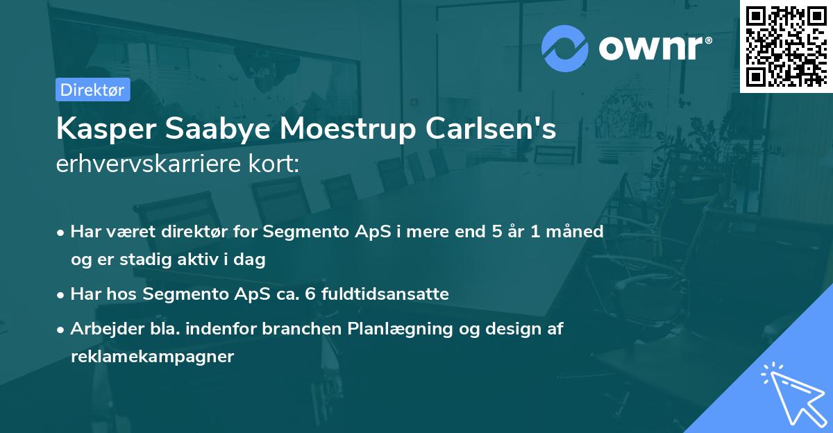 Kasper Saabye Moestrup Carlsen's erhvervskarriere kort