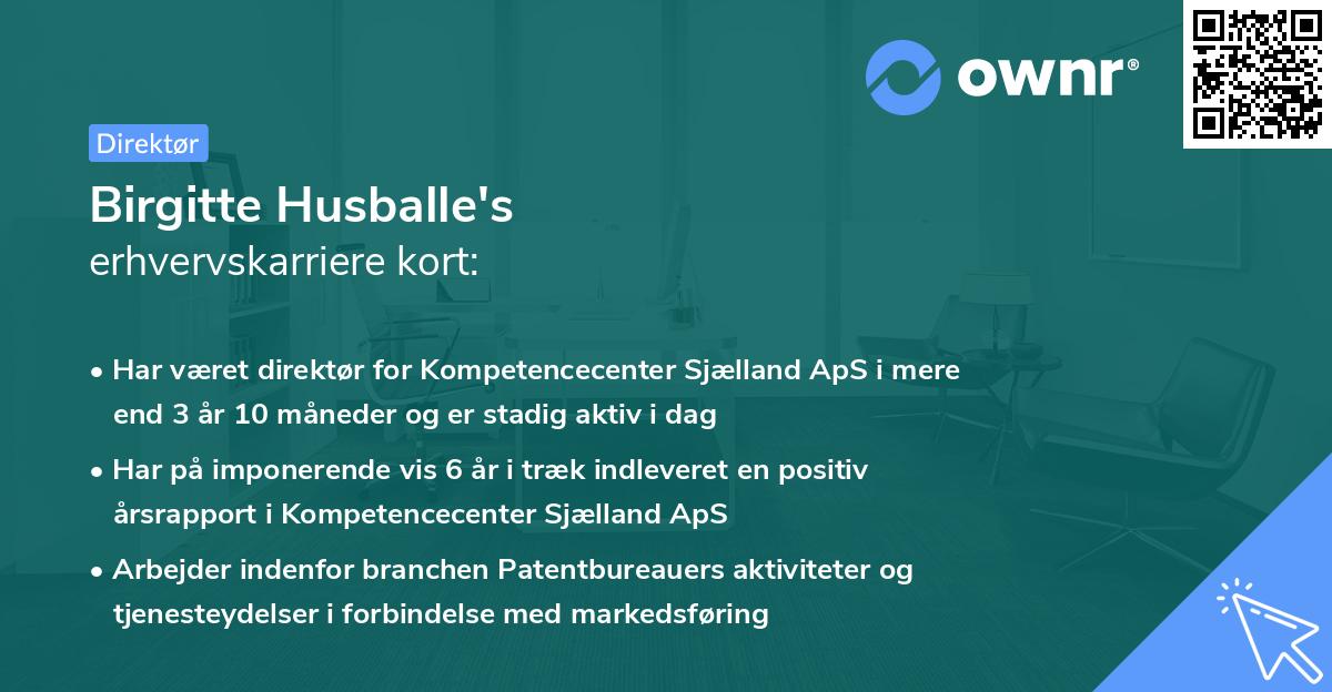 Birgitte Husballe's erhvervskarriere kort