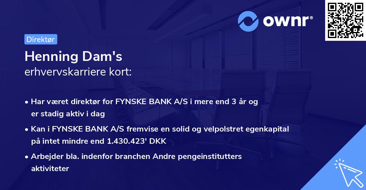 Henning Dam's erhvervskarriere kort