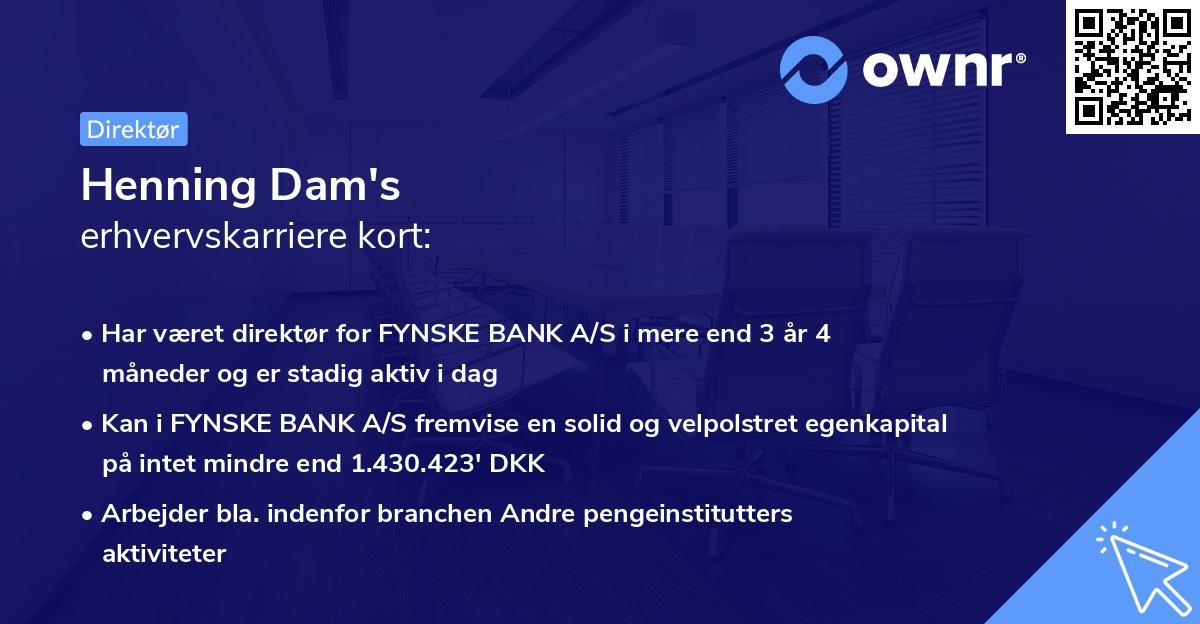 Henning Dam's erhvervskarriere kort