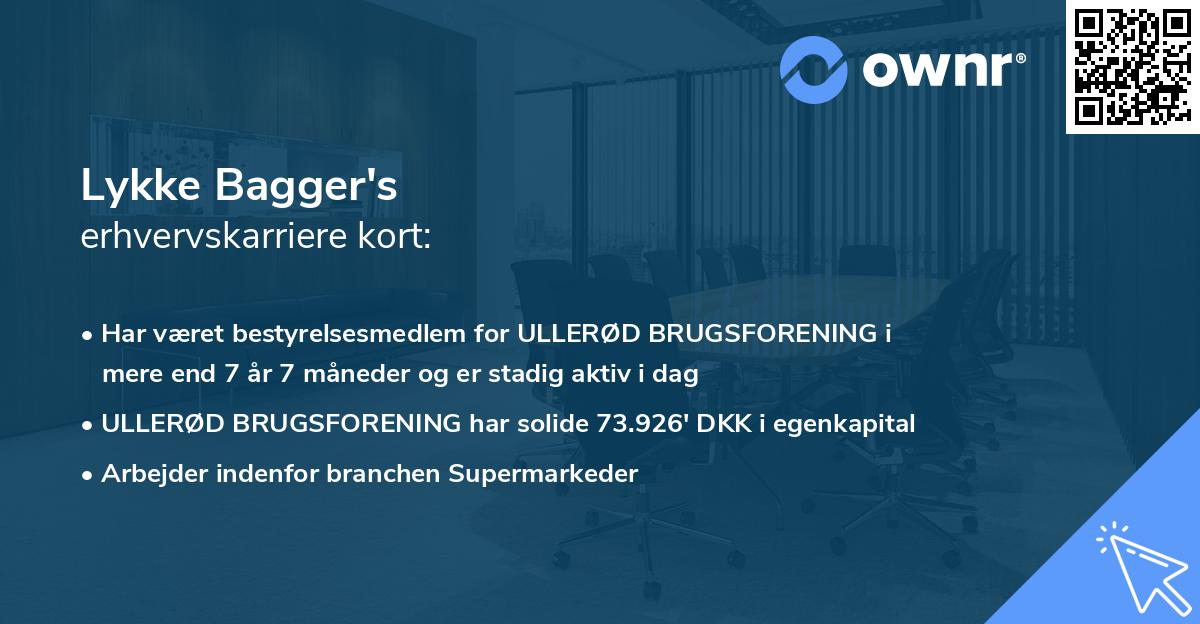 Lykke Bagger's erhvervskarriere kort