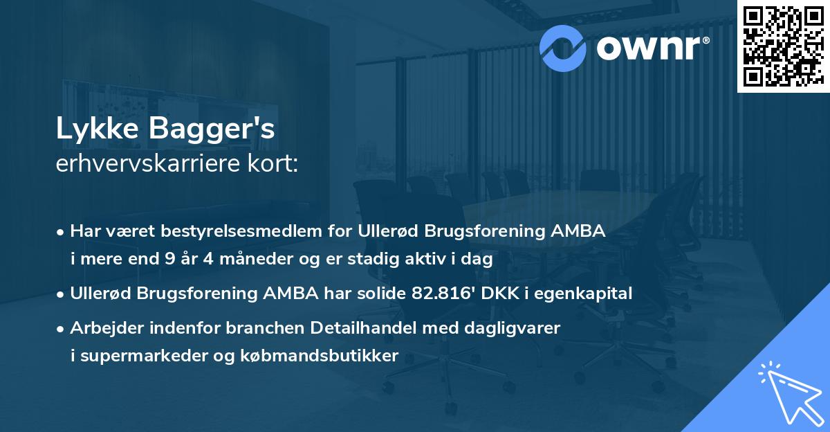 Lykke Bagger's erhvervskarriere kort
