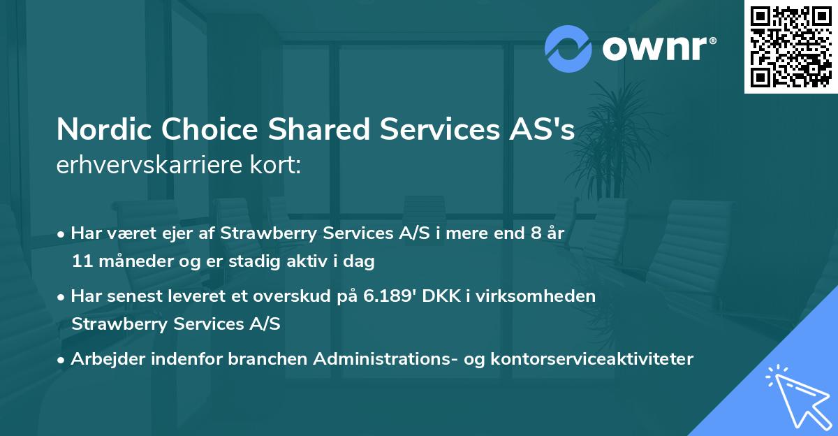 Nordic Choice Shared Services AS's erhvervskarriere kort