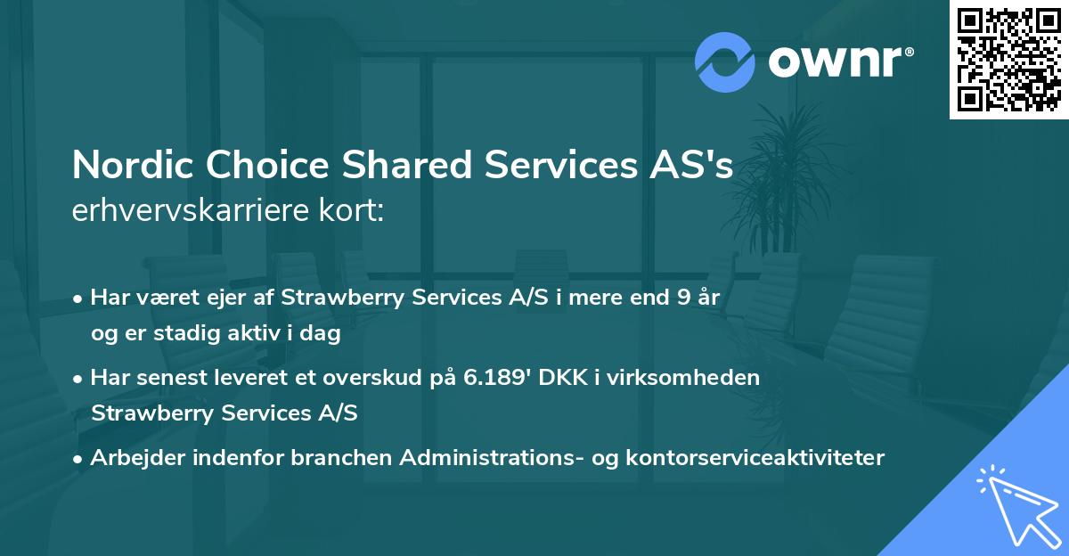 Nordic Choice Shared Services AS's erhvervskarriere kort