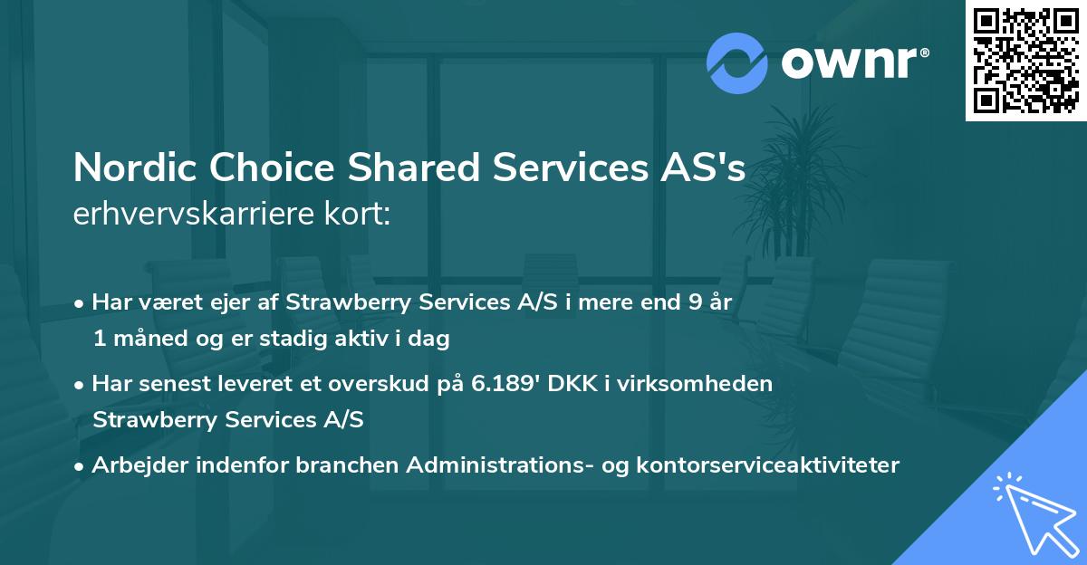 Nordic Choice Shared Services AS's erhvervskarriere kort