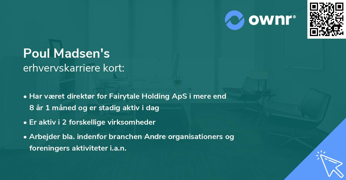 Poul Madsen's erhvervskarriere kort