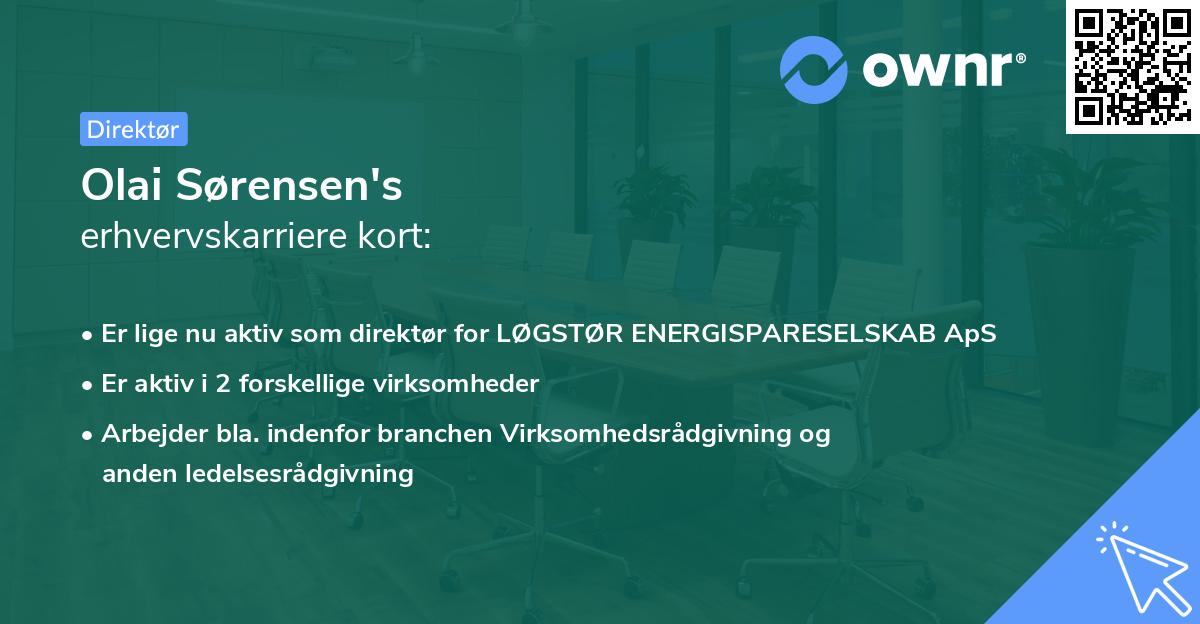 Olai Sørensen's erhvervskarriere kort