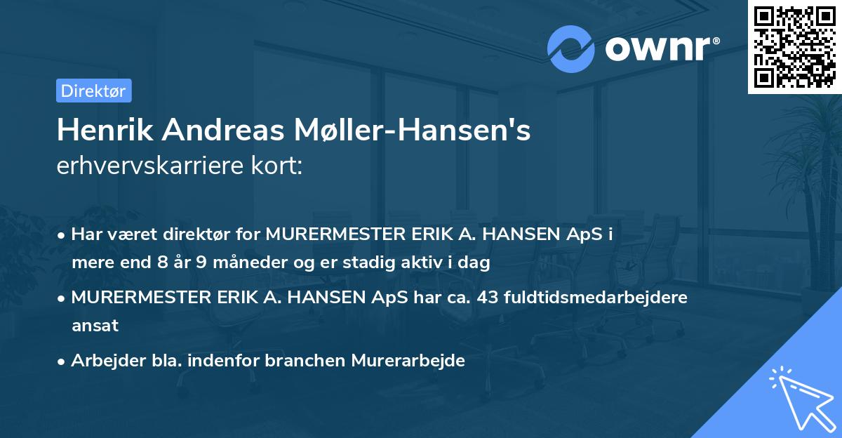 Henrik Andreas Møller-Hansen's erhvervskarriere kort