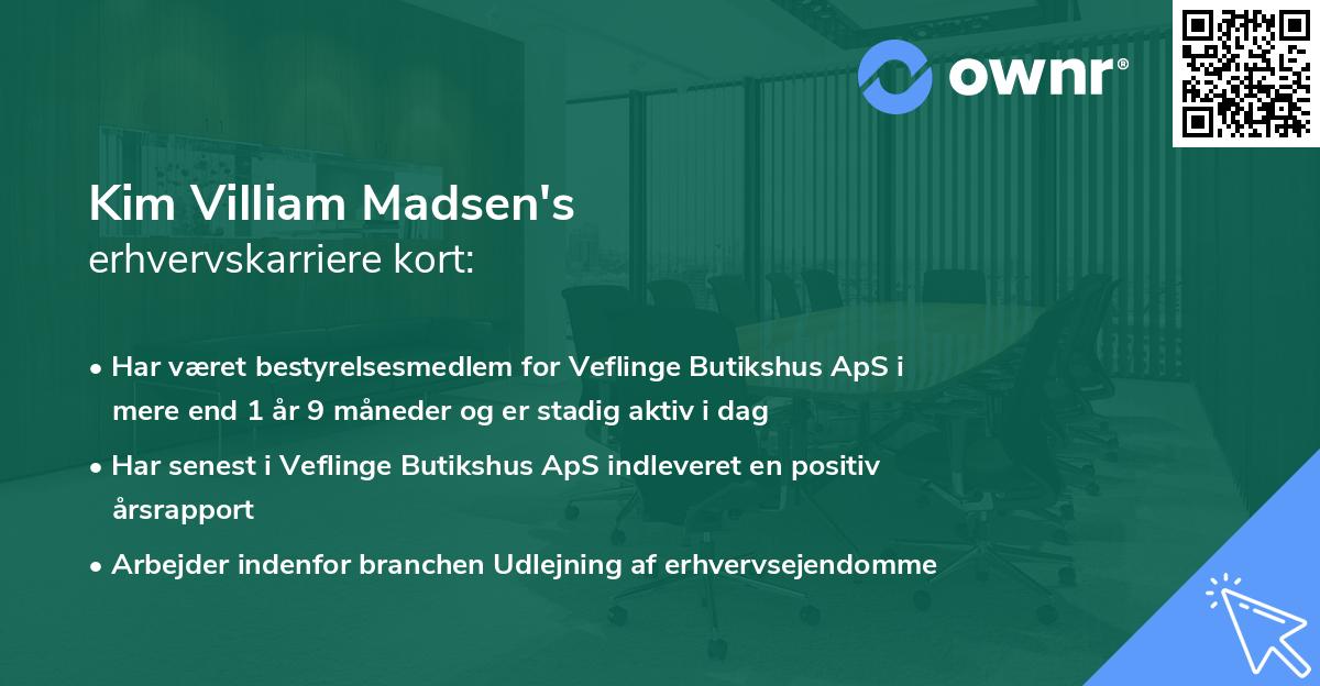 Kim Villiam Madsen's erhvervskarriere kort