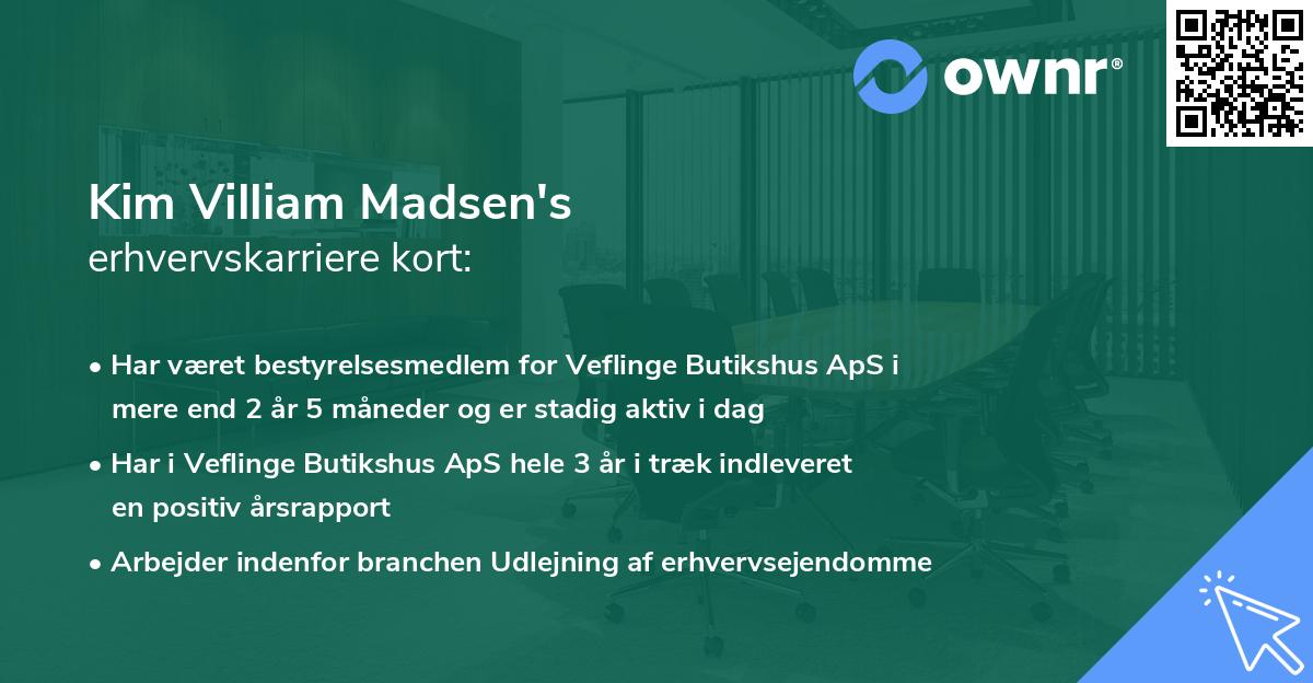 Kim Villiam Madsen's erhvervskarriere kort