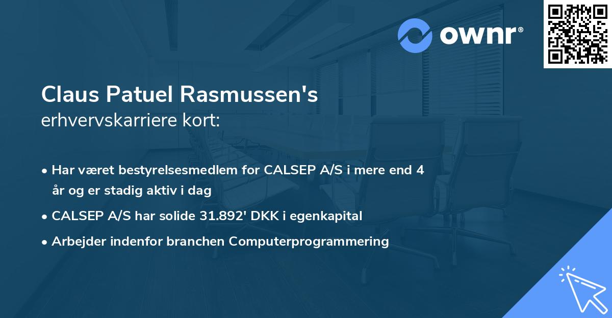 Claus Patuel Rasmussen's erhvervskarriere kort