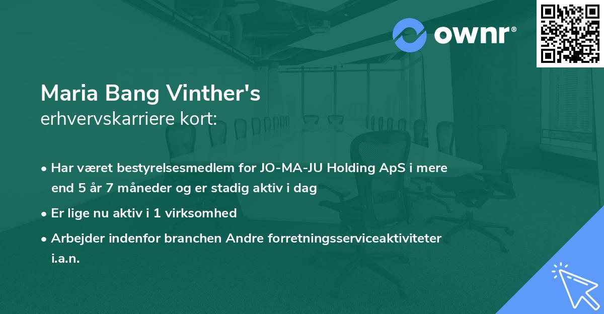 Maria Bang Vinther's erhvervskarriere kort