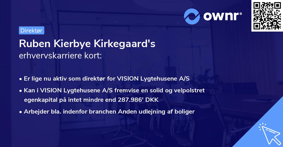 Ruben Kierbye Kirkegaard's erhvervskarriere kort
