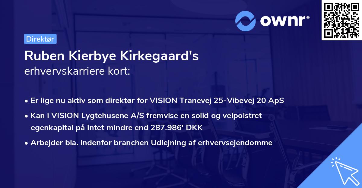 Ruben Kierbye Kirkegaard's erhvervskarriere kort