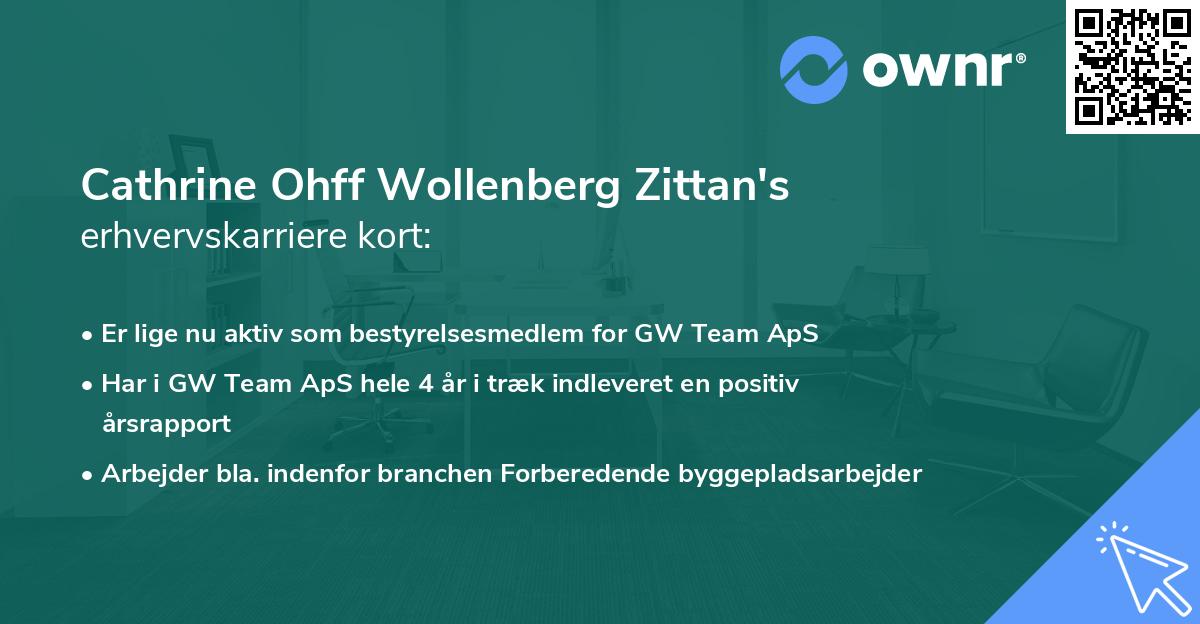 Cathrine Ohff Wollenberg Zittan's erhvervskarriere kort