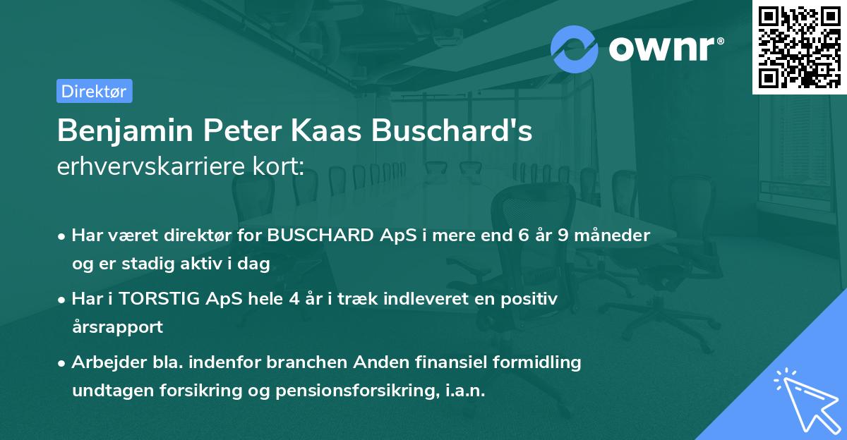 Benjamin Peter Kaas Buschard's erhvervskarriere kort