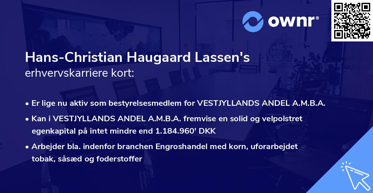 Hans-Christian Haugaard Lassen's erhvervskarriere kort