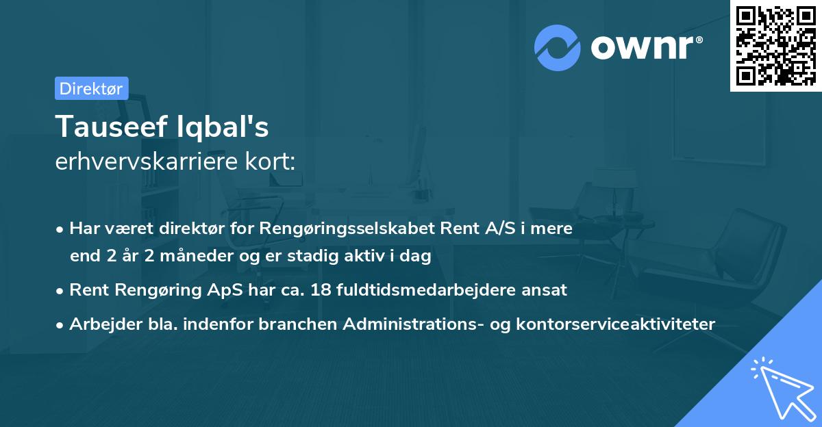 Tauseef Iqbal's erhvervskarriere kort