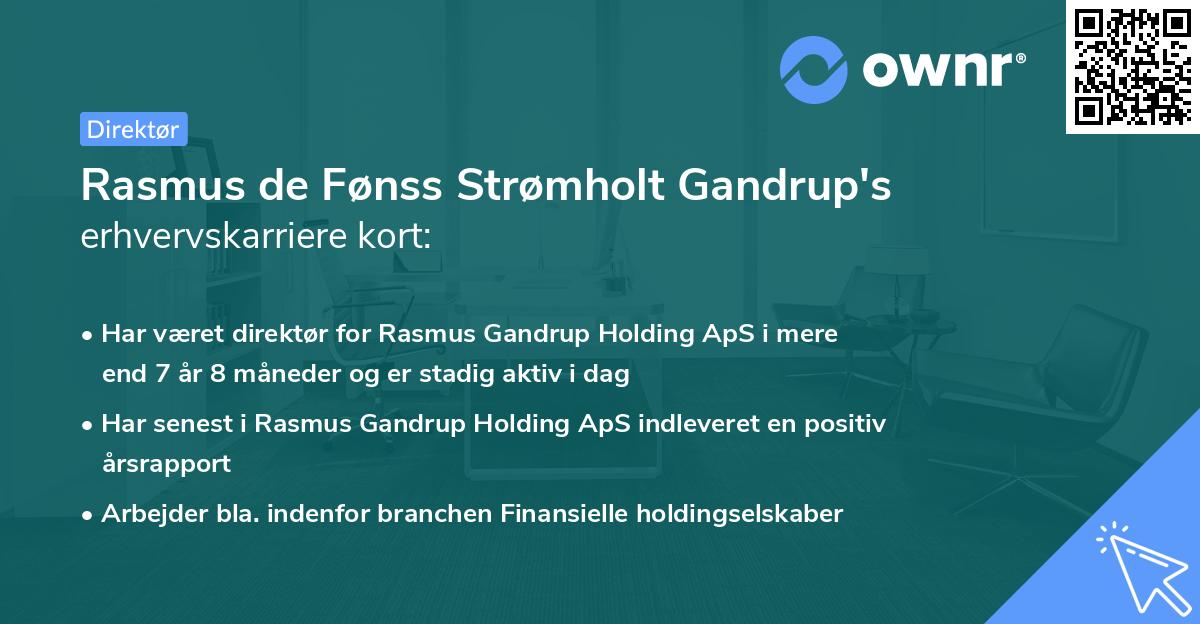 Rasmus de Fønss Strømholt Gandrup's erhvervskarriere kort