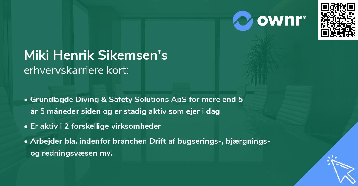 Miki Henrik Sikemsen's erhvervskarriere kort