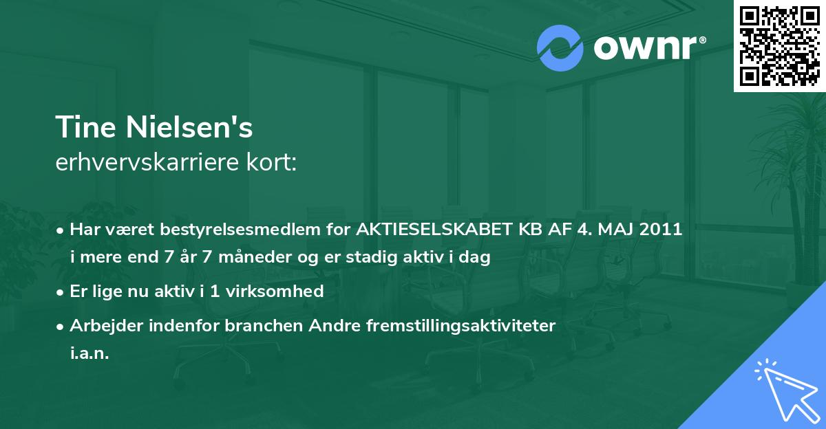Tine Nielsen's erhvervskarriere kort
