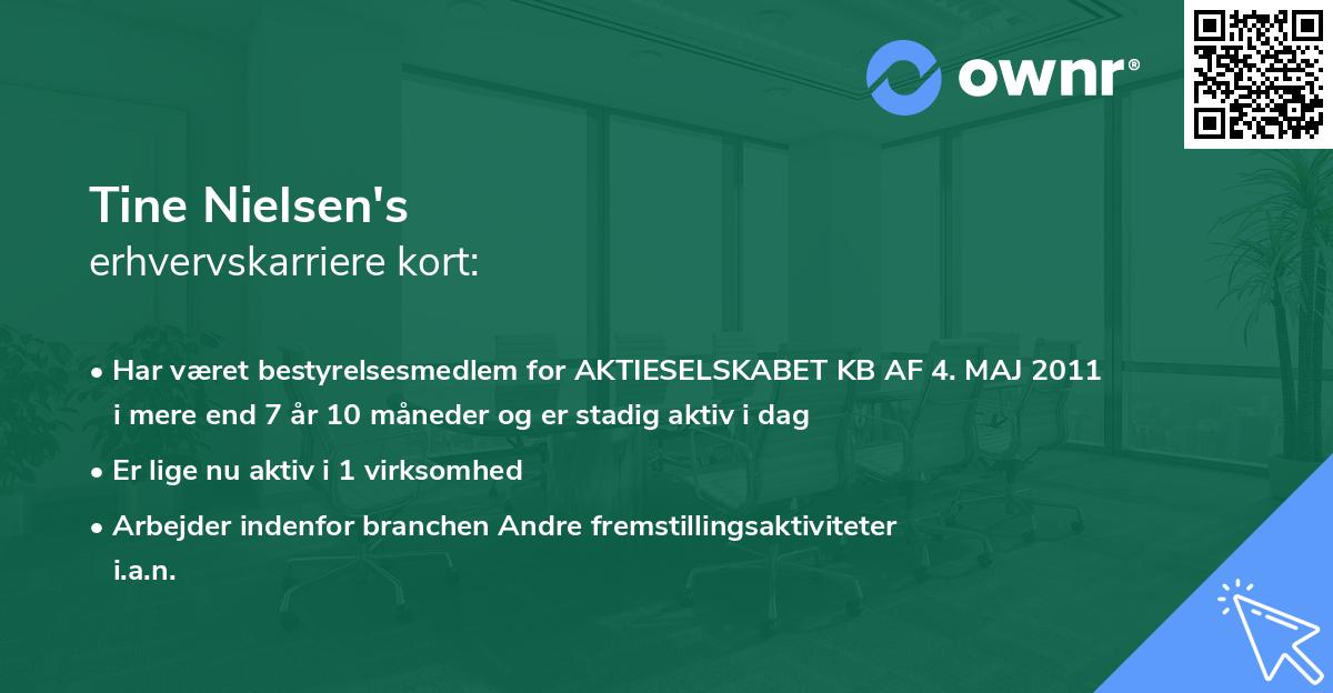 Tine Nielsen's erhvervskarriere kort