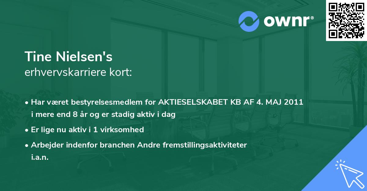 Tine Nielsen's erhvervskarriere kort