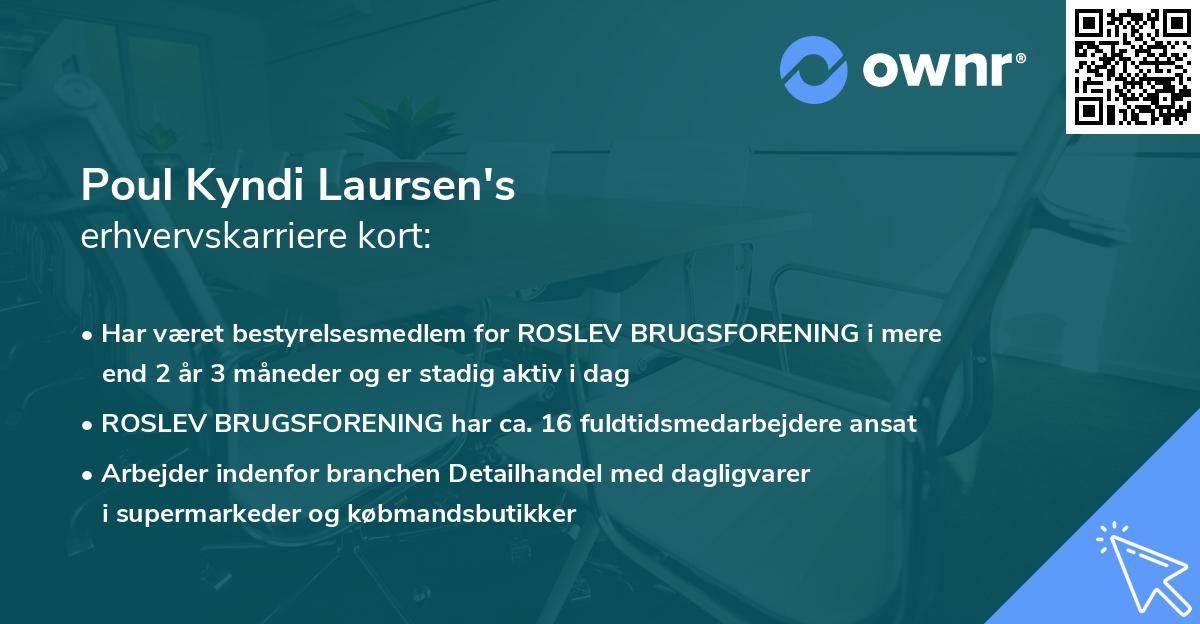 Poul Kyndi Laursen's erhvervskarriere kort