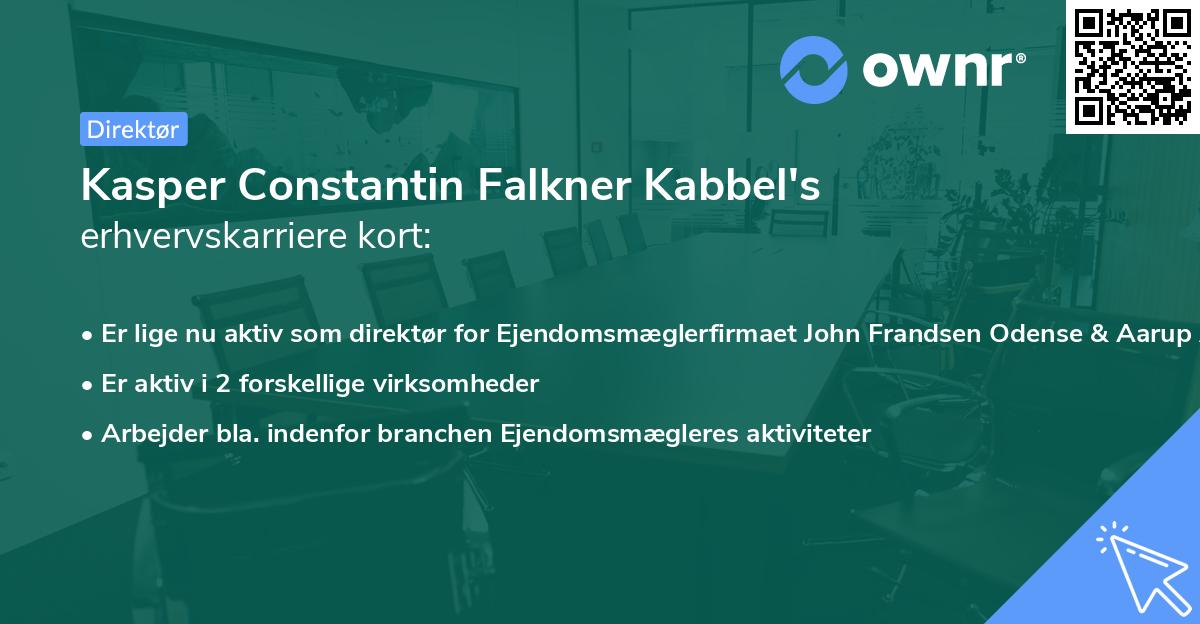 Kasper Constantin Falkner Kabbel's erhvervskarriere kort