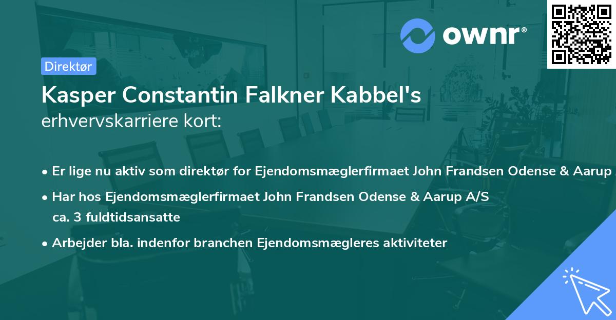 Kasper Constantin Falkner Kabbel's erhvervskarriere kort