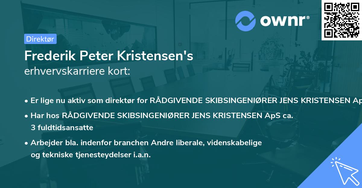 Frederik Peter Kristensen's erhvervskarriere kort