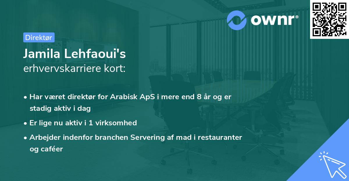 Jamila Lehfaoui's erhvervskarriere kort