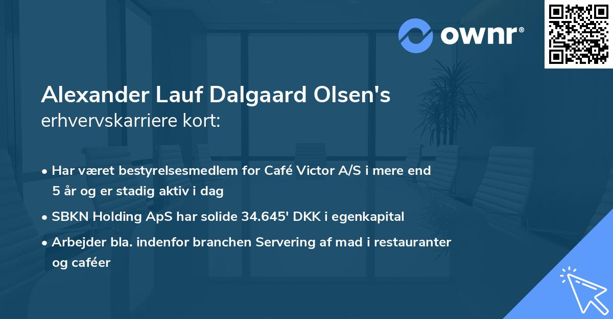 Alexander Lauf Dalgaard Olsen's erhvervskarriere kort