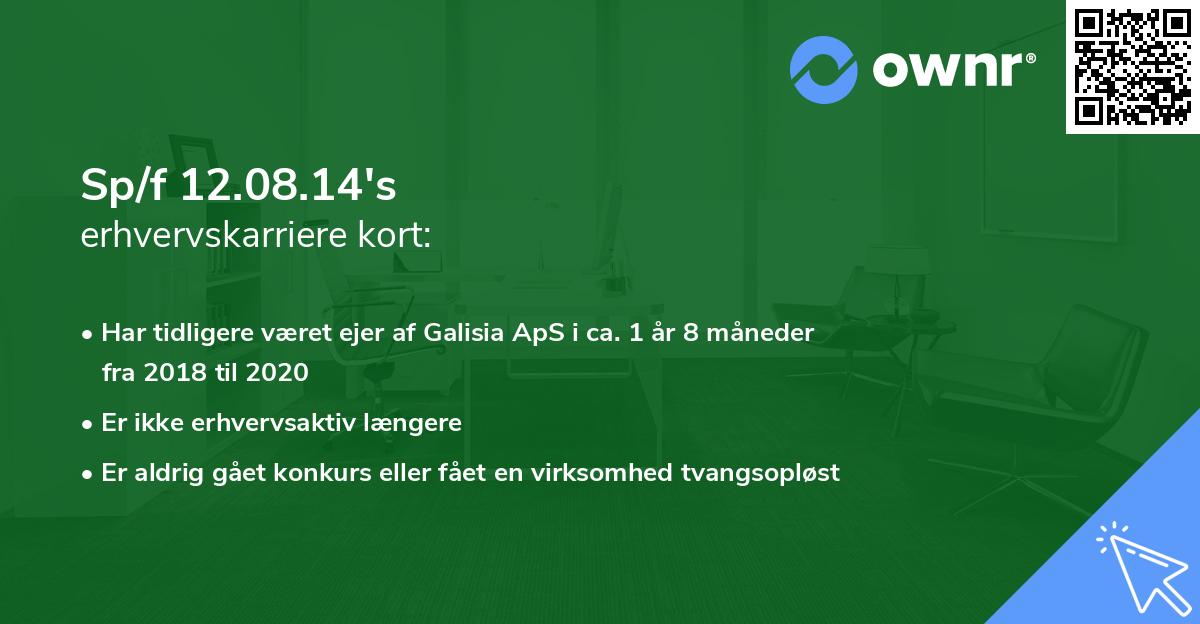Sp/f 12.08.14's erhvervskarriere kort