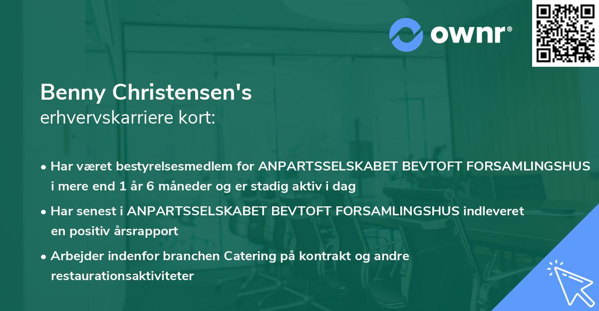 Benny Christensen's erhvervskarriere kort
