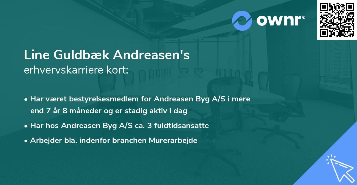 Line Guldbæk Andreasen's erhvervskarriere kort