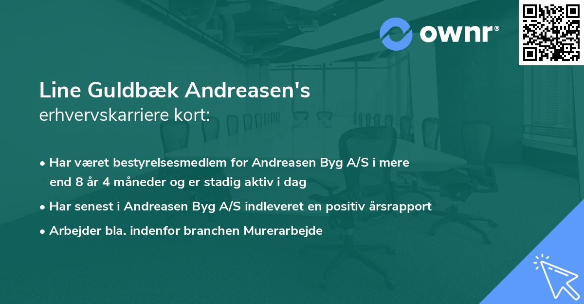 Line Guldbæk Andreasen's erhvervskarriere kort