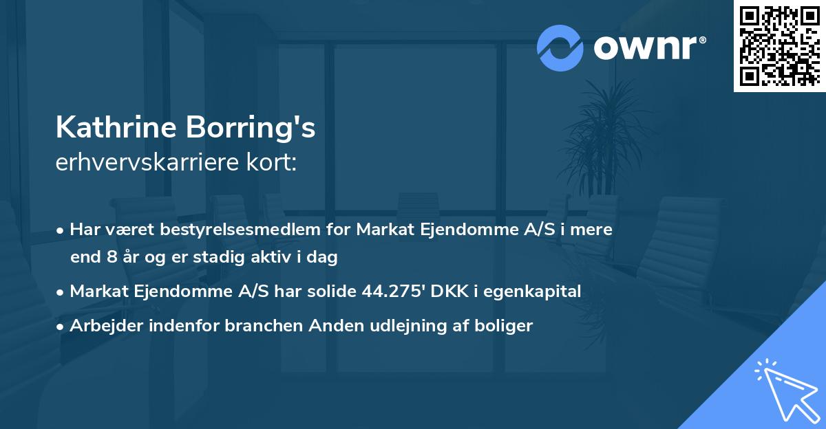 Kathrine Borring's erhvervskarriere kort